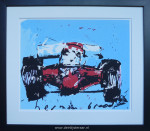 Zeefdruk, Herman Brood, Raceauto, passe-partout en inlijsten